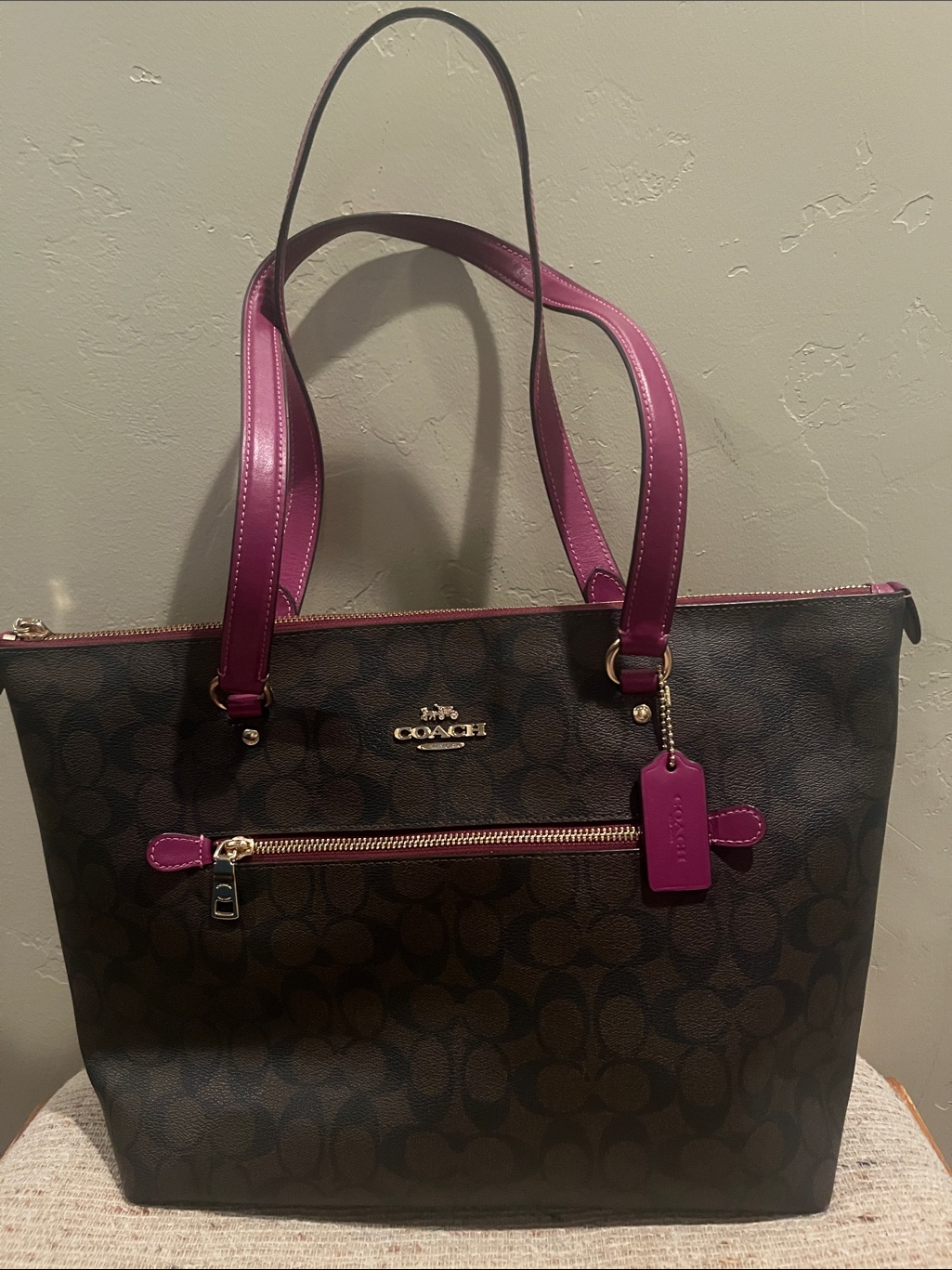 Coach Gallery Tote Bag In Signature Canvas Lilac